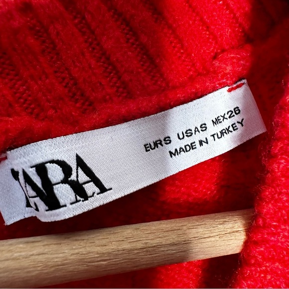 Zara | Orange Balloon Sleeve Sweater Size Small - Picture 6 of 6